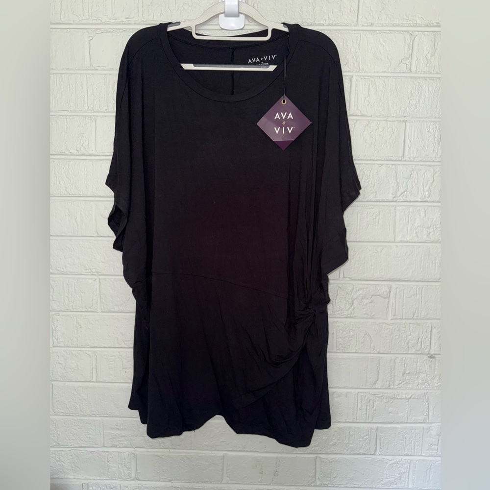NWT AVA & VIV women’s black top plus size 3X & 4X ✨
